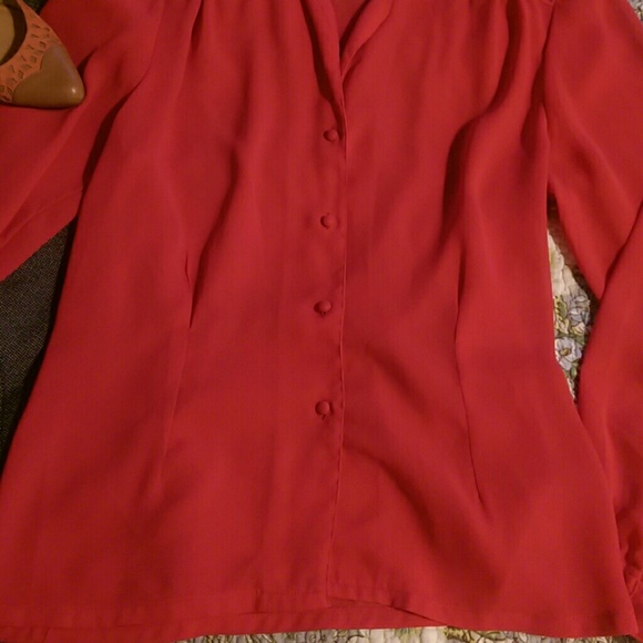 Vintage Red Blouse - Picture 3 of 5